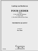 Four Beethoven Lieder by Beethoven Ludwig van - Flinn Wes - for Tbn. Quartet