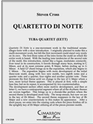 Quartetto Di Notte by Cross Steven for Tuba / Euphonium Quartet