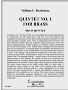 Quintet No. 1 for Brass by Harbinson William for Brass Quintet
