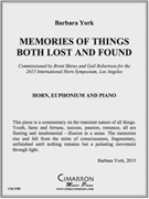 Memories of Things Both Lost and Found by York Barbara for Mixed Ens.