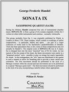 Sonata IX by Handel George Frideric - Pardus William - for Sax (SATB)