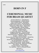 Ceremonial Music For Brass Quartet by Various - Thomas David - for French Horn