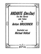 Andante in Db Major by Bruckner Anton - Holtzel Michael - for Horn Quartet