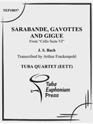 Sarabande Gavottes and Gigue by Bach Johann Sebastian - Frackenpohl Arthur - for Tuba / Euphonium Quartet