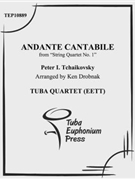 Andante Cantabile by Tchaikovsky Pyotr Ilyich - Drobnak Kenneth - for Tuba / Euphonium Quartet