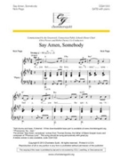 Say Amen Somebody by Page Nick for SATB