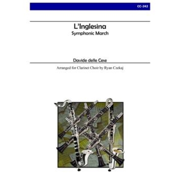 L'Inglesina - Little English Girl by Delle Cese Davide - Czekaj - for Clarinet Septet w/ Percussion ((Eb 3 Bb alto OR Basset horn OR 4th Bb bass contra-alto OR contrabass OR string bass cymbals snare drum bass drum))