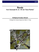 Rondo From Gran Partita - Serenade No 10 by Mozart Wolfgang Amadeus - Craig Mark A - for Clarinet Quartet