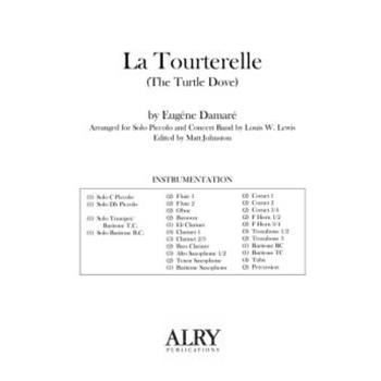 La Tourterelle for Solo Piccolo and Concert Band (Full Score ONLY)