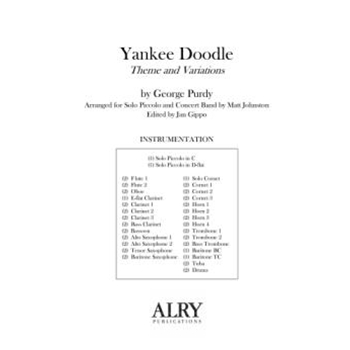 Yankee Doodle for Piccolo and Concert Band (Full Score ONLY)