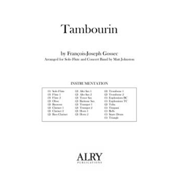Tambourin for Flute and Concert Band (Full Score ONLY)
