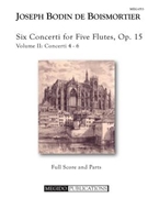 Six Concerti for Flute Flutes Op. 15 Volume II by Boismortier Joseph Bodin de for