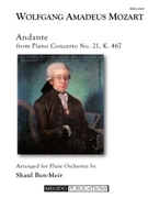 Andante from Piano Concerto No 21 by Mozart Wolfgang Amadeus - Ben-Meir Shaul - for 10 Flutes