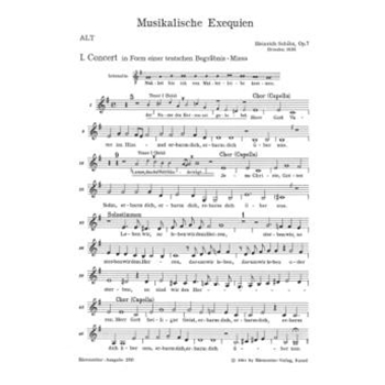 Musikalische Exequien fur Solostimmen Chor und Basso continuo SWV 279-281 by Schutz Heinrich for