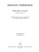 Mein Herz ist bereit -Geistliches Konzert- by Fourdanck Johann for 2SSolo/2TS