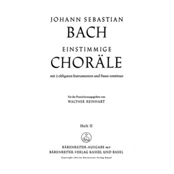 Einstimmige Chorale aus den Kantaten Heft 2 -6 Choralkompositionen fur Solostimme oder Chor mit obl by Bach Johann Sebastian for Voices/Ins