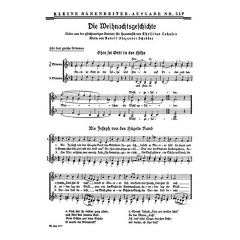 Die WeihnachtsGeschichte -Lieder aus der Kantate fur Hausmusik- by Lahusen Christian for Female cho