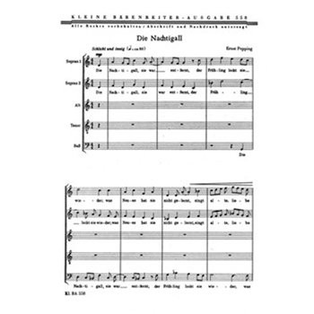 Die Nachtigall -Chorlied- (aus dem Zyklus "Heut und ewig" (1948/49)) by Pepping Ernst for Mixed Choir