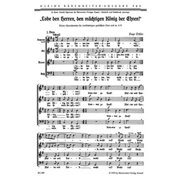 Lobe Den Herren Den Machtigen Konig by Distler Hugo for SATB a cappella