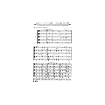 O wir armen Sunder -2 Liedsatze zu 4 und 5 Stimmen- by Driessler Johannes for Mixed Choir