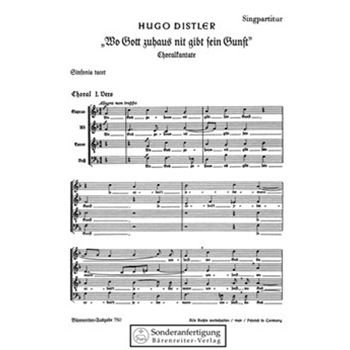 Wo Gott zuhaus nit gibt sein Gunst op. 11/1 (1933) -Choralkantate- by Distler Hugo for Mixed Choir