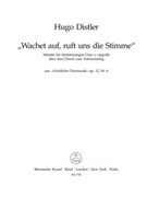 Wachet auf ruft uns die Stimme fur funfstimmigen Chor a cappella Nr. 6 -Motette uber den Choral zum by Distler Hugo for 2SSolo/Mix