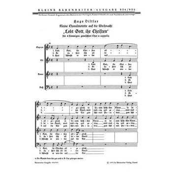 Lobt Gott ihr Christen allzugleich (1935) -Choralmotette- by Distler Hugo for Mixed Choir