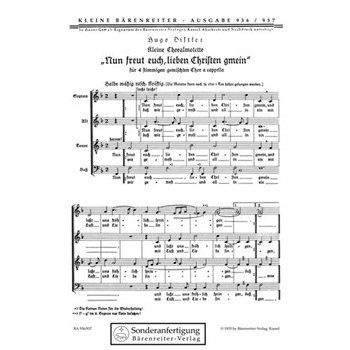 Nun freut euch lieben Christen gmein (1935) -Kleine Liedmotette- by Distler Hugo for Mixed Choir