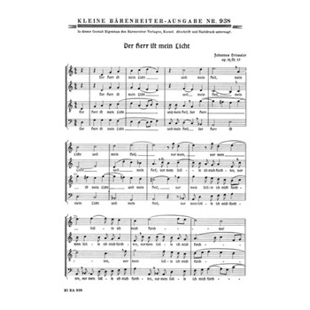 Der Herr ist mein Licht op. 14/12 -Spruchmotette- by Driessler Johannes for Mixed Choir