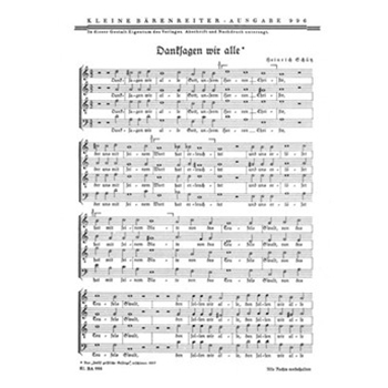 Danksagen wir alle Gott SWV 425 -Psalm 111. Kleine Motette- (aus "Zwolf geistliche Gesange") by Schutz Heinrich for Mixed Choir