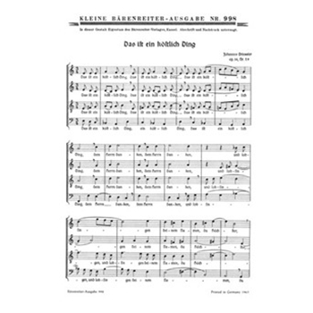 Das ist ein kostlich Ding op. 14/18 -Spruchmotette- by Driessler Johannes for Mixed Choir