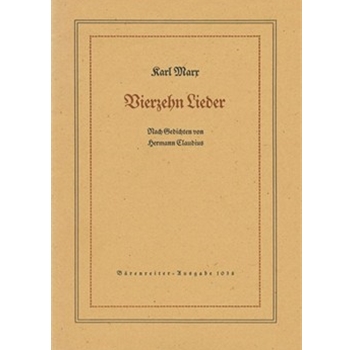 14 Lieder auf Texte von Hermann Claudius op. 26 (1935) by Marx Karl for SSolo/Pian