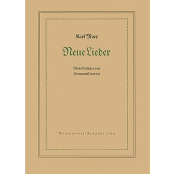 Neue Lieder nach Gedichten von Hermann Claudius op. 29 (1947) by Marx Karl for SSolo/Pian