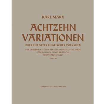 18 Variationen uber ein englisches Volkslied (O the cuckoo is a pretty bird) op. 30 -Sextett fur Bla by Marx Karl for 2Recorder-