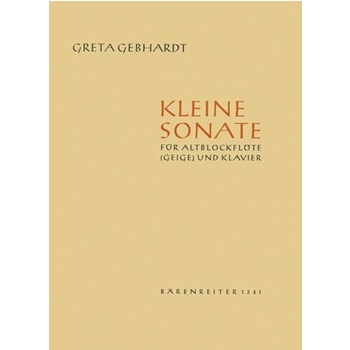 Kleine Sonate fur Altblockflote (Violine) und Klavier (1938) by Gebhardt Greta for Recorder-A