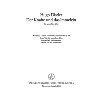 Der Knabe und das Immelein (Im Weinberg auf der Hohe) (aus "Morike-Chorliederbuch" op. 19) by Distler Hugo for Mixed Choir