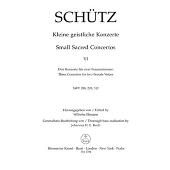 Kleine geistliche Konzerte Heft 6 by Schutz Heinrich for 2 Female v