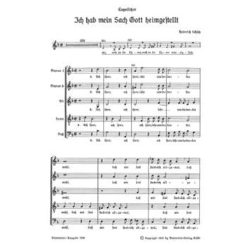 Kleine geistliche Konzerte Heft 10 SWV 305 -Ich hab mein Sach Gott heimGestellt- by Schutz Heinrich for 2SSolo/ASo