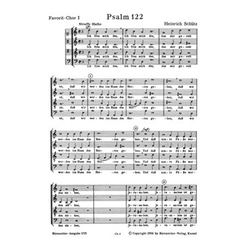 Ich freu mich des das mir geredt ist fur 2 Favoritchore 2 Capellchore und Basso continuo SWV 26 -P by Schutz Heinrich for 2Mixed cho