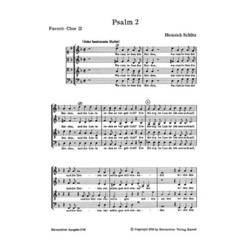 Warum toben die Heiden fur 2 Favoritchore 2 Capellchore und Basso continuo SWV 23 -Psalm 2- (aus "P by Schutz Heinrich for 4Mixed cho