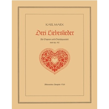 drei Liebeslieder op. 42a by Marx Karl for SSolo/StrQ