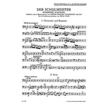 Der Schulmeister -Komische Kantate- by Telemann Georg Philipp for