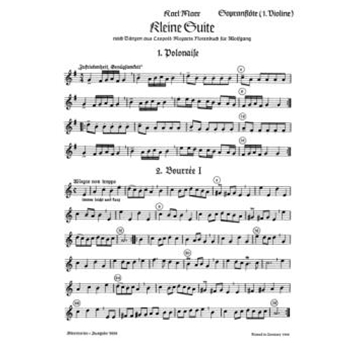 Kleine Suite nach Tanzen aus Leopold Mozarts Notenbuch fur Wolfgang by Marx Karl for
