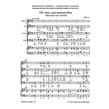 3 Motetten Nr. 21 - 23 SWV 73-75 -Motetten- (aus "Cantiones sacrae" (1625)) by Schutz Heinrich for Mixed Choir