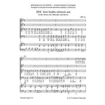 Inter brachia salvatoris mei Nr. 30 SWV 82 -Motette- (aus "Cantiones sacrae" (1625)) by Schutz Heinrich for Mixed Choir