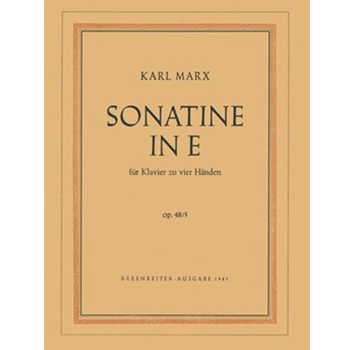 Sonatine fur Klavier zu vier Handen E-Dur op. 48/5 (1951) by Marx Karl for Piano-4ms