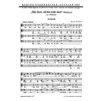 Ach Herr ich bin nicht wert (1937) -Motette- by Distler Hugo for Mixed Choir