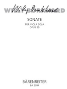 Sonate fur Solobratsche (1939) op. 59 (Sonate fur Viola solo) by Burkhard Willy for va-Solo
