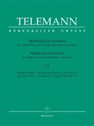 Methodical Sonatas Vi by Telemann Georg Philipp for Flute and Basso Continuo