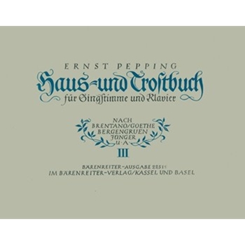 Haus- und Trostbuch Heft 3 (1946) by Pepping Ernst for hVoice/pia